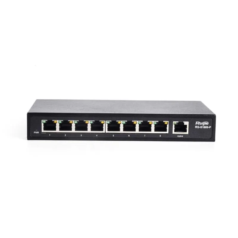 Ruijie Networks Ruijie RG-S1809-P Unmanaged Switch 8 Port 10/100/1000
