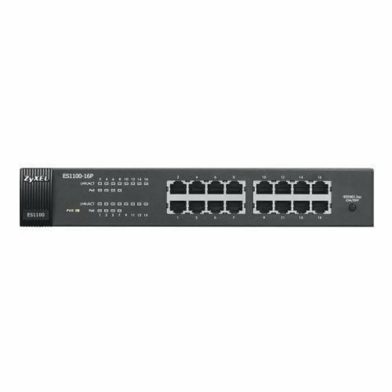 Zyxel Networks Zyxel ES1100-16P 16Port (8x10/100+8xPoe) Yönetilmez Switch