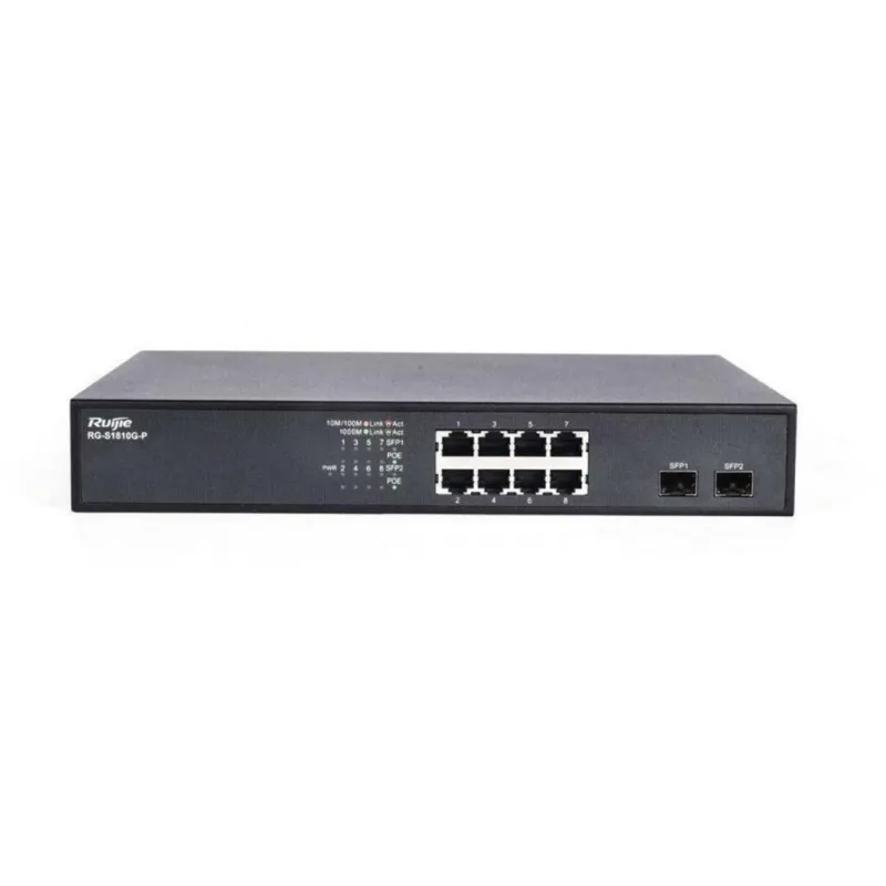 Ruijie Networks Ruijie RG-S1810G-P Unmanaged Switch 8 Port 10/100 124W