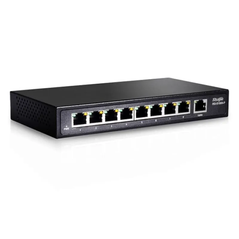 Ruijie Networks Ruijie RG-S1809-P Unmanaged Switch 8 Port 10/100/1000