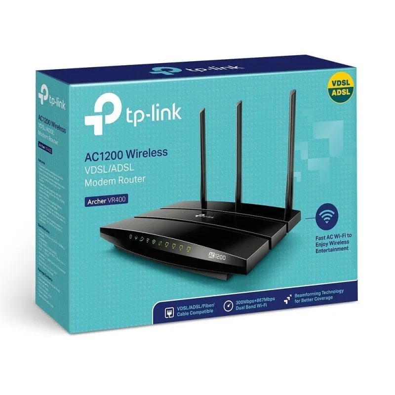 TP-Link Networks Tp-Link Archer VR400 AC1200 VDSL/ADSL Modem Router