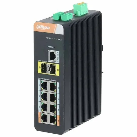 Dahua Security Dahua 8-Port Gigabit PoE (Yönetilen) ile 10-Port Gigabit Endüstriyel Swicth