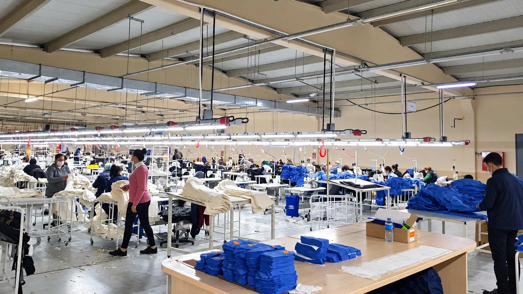 Tekstil fabrikası üretim alanı kurumsal Wi-Fi altyapısı
