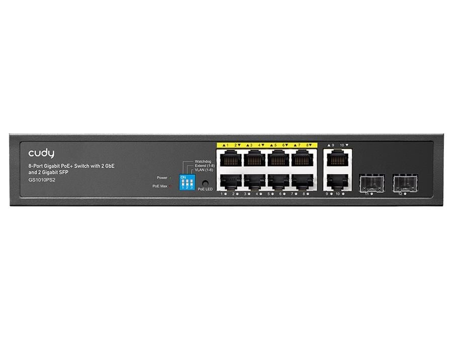 Cudy GS1010PS2 2GbE ve 2 Gigabit SFP 8 Port Gigabit PoE+ Switch