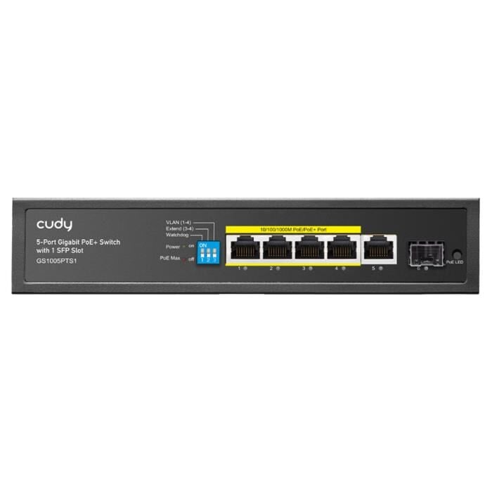 Cudy GS1005PTS1 5 Port Gigabit PoE+ Switch With 1 SFP