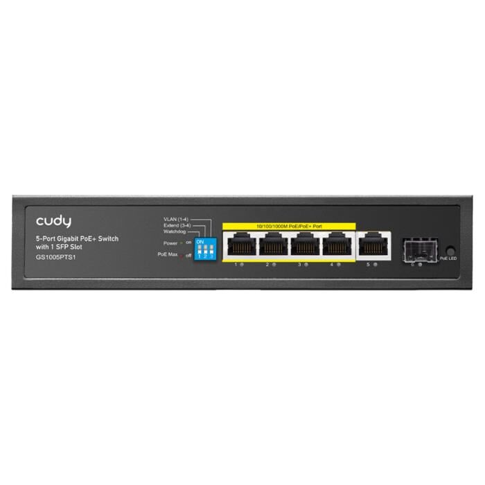 Cudy GS1005PTS1 5 Port Gigabit PoE+ Switch With 1 SFP