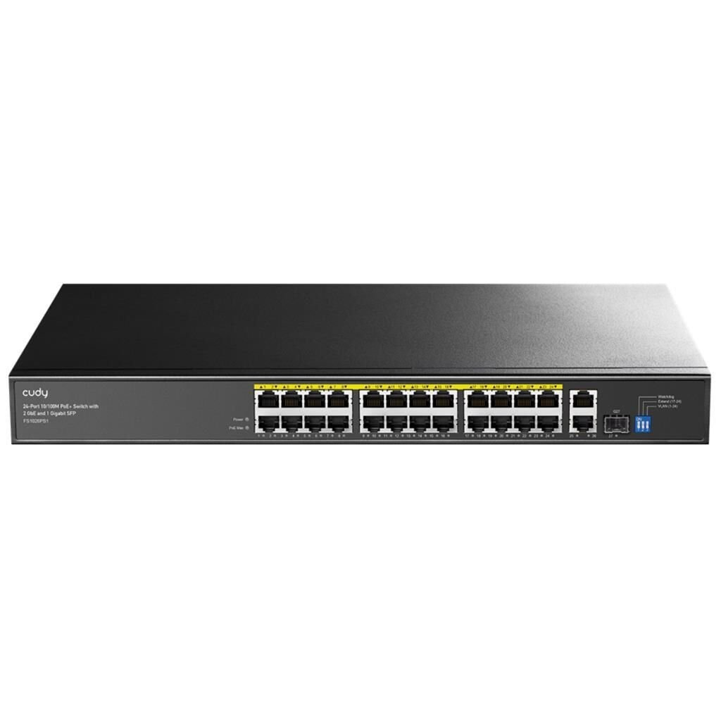 Cudy FS1026PS1 2 GbE 1 Gigabit SFP 24 Port 10/100M PoE+ Switch