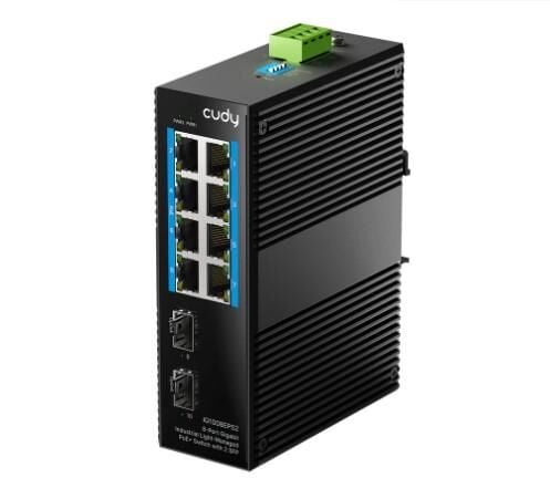 Cudy IG1008EPS2 8 Port Gigabit Industrial Light-Managed PoE+ 2 SFP Switch